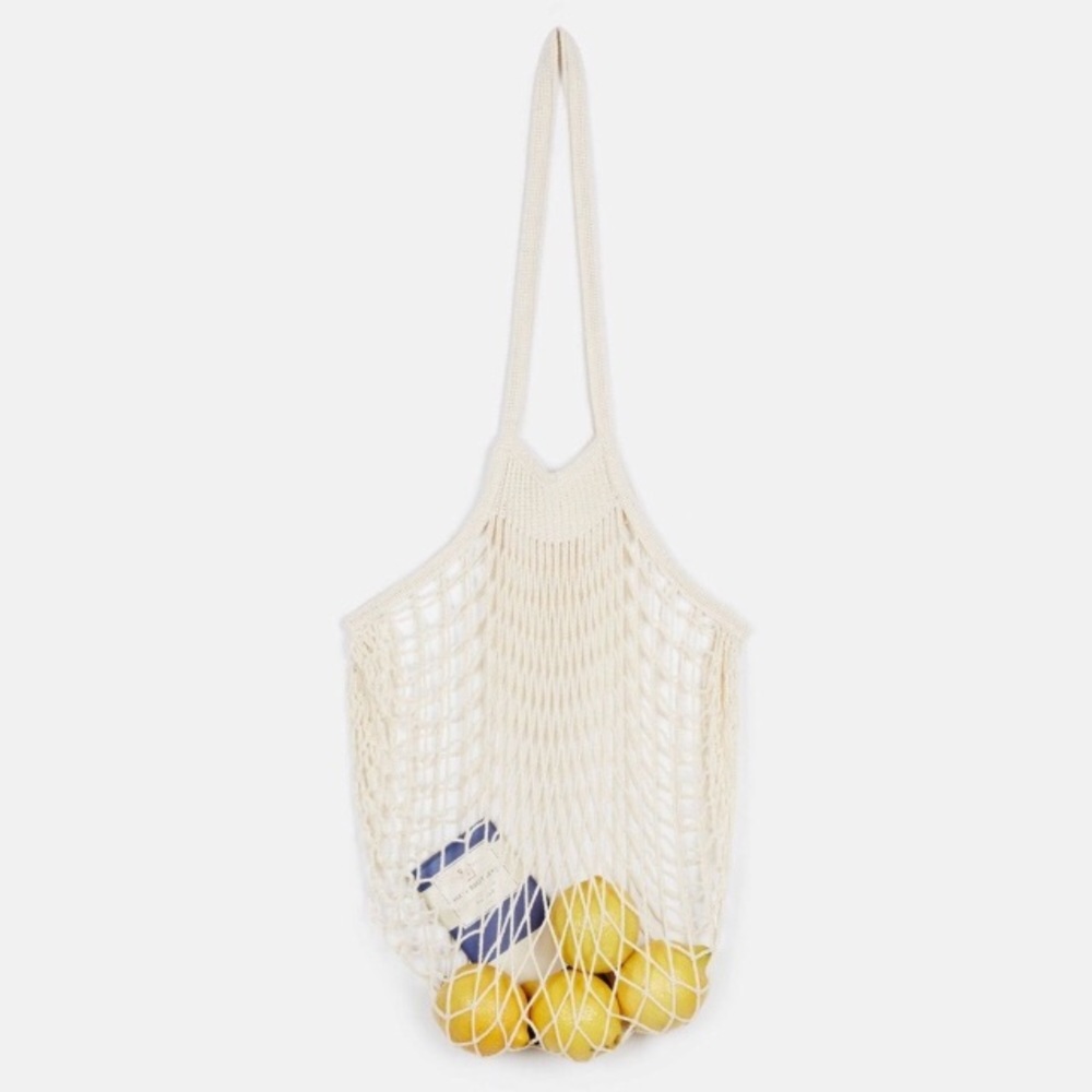 Parisienne Cotton Market Open Net Tote Bag Natural - Picture 5 of 6